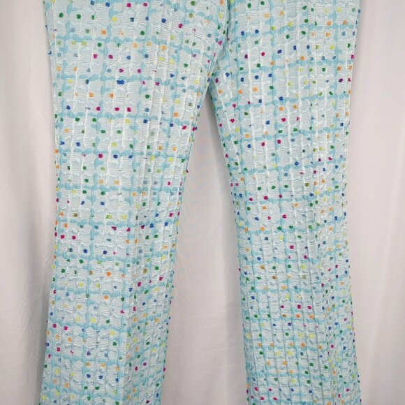 Vintage Sassia Blue Pants Small Silk Polka Dot - Picture 3 of 8